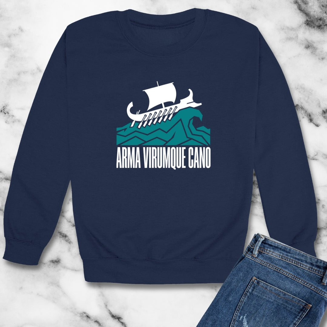 Arma Virumque Cano Minimalist Unisex Heavy Crewneck Sweatshirt