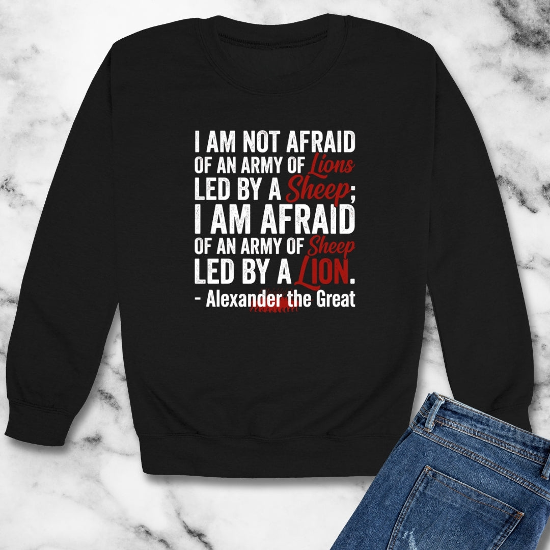 Alexander the Great Quote Led by Lions Unisex Heavy Crewneck Sweatshirt