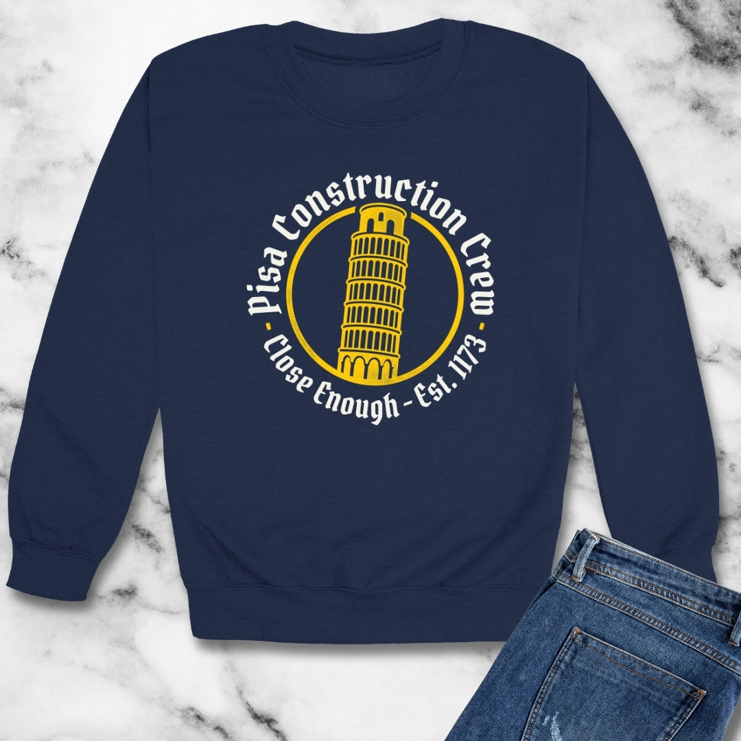 Pisa Construction Crew Leaning Tower Unisex Heavy Crewneck Sweatshirt
