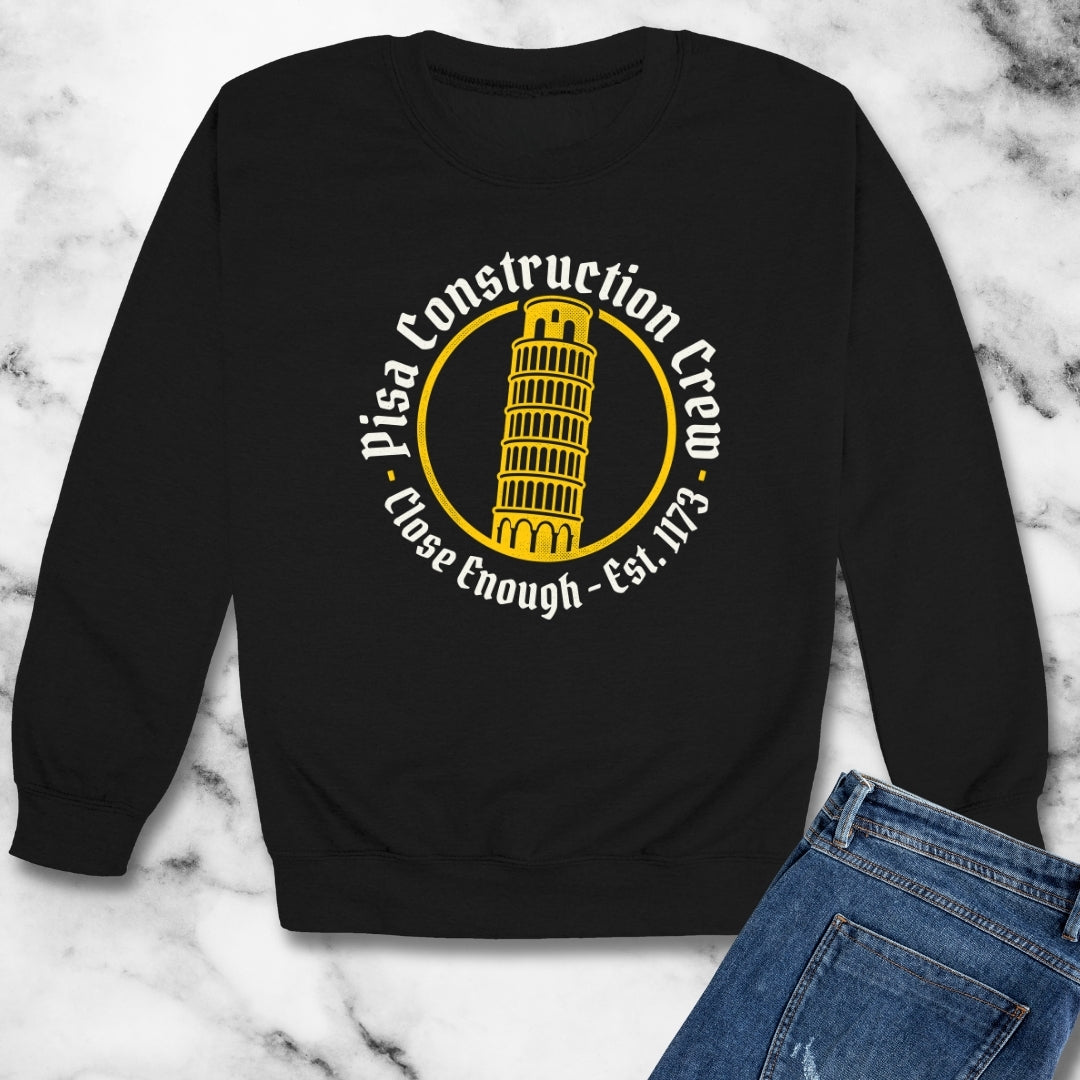 Pisa Construction Crew Leaning Tower Unisex Heavy Crewneck Sweatshirt