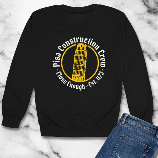 Pisa Construction Crew Leaning Tower Unisex Heavy Crewneck Sweatshirt
