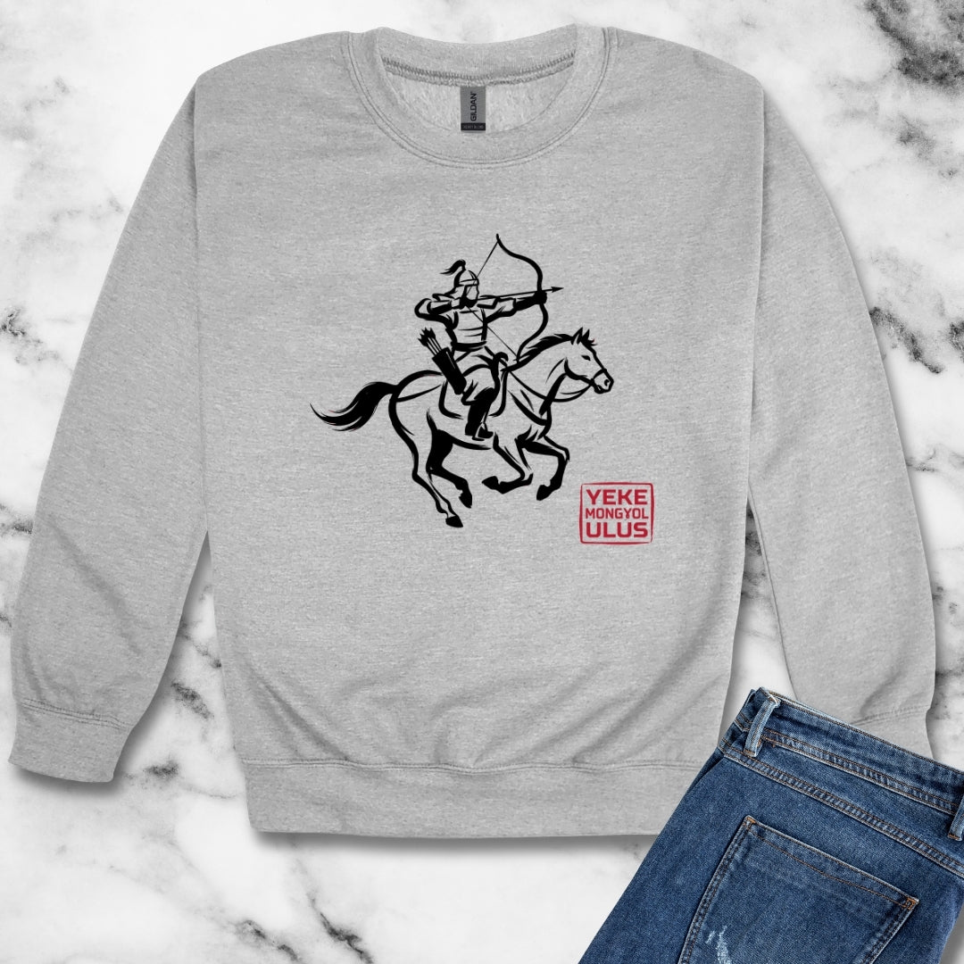 Mongol Horde in Mongolian Unisex Heavy Crewneck Sweatshirt
