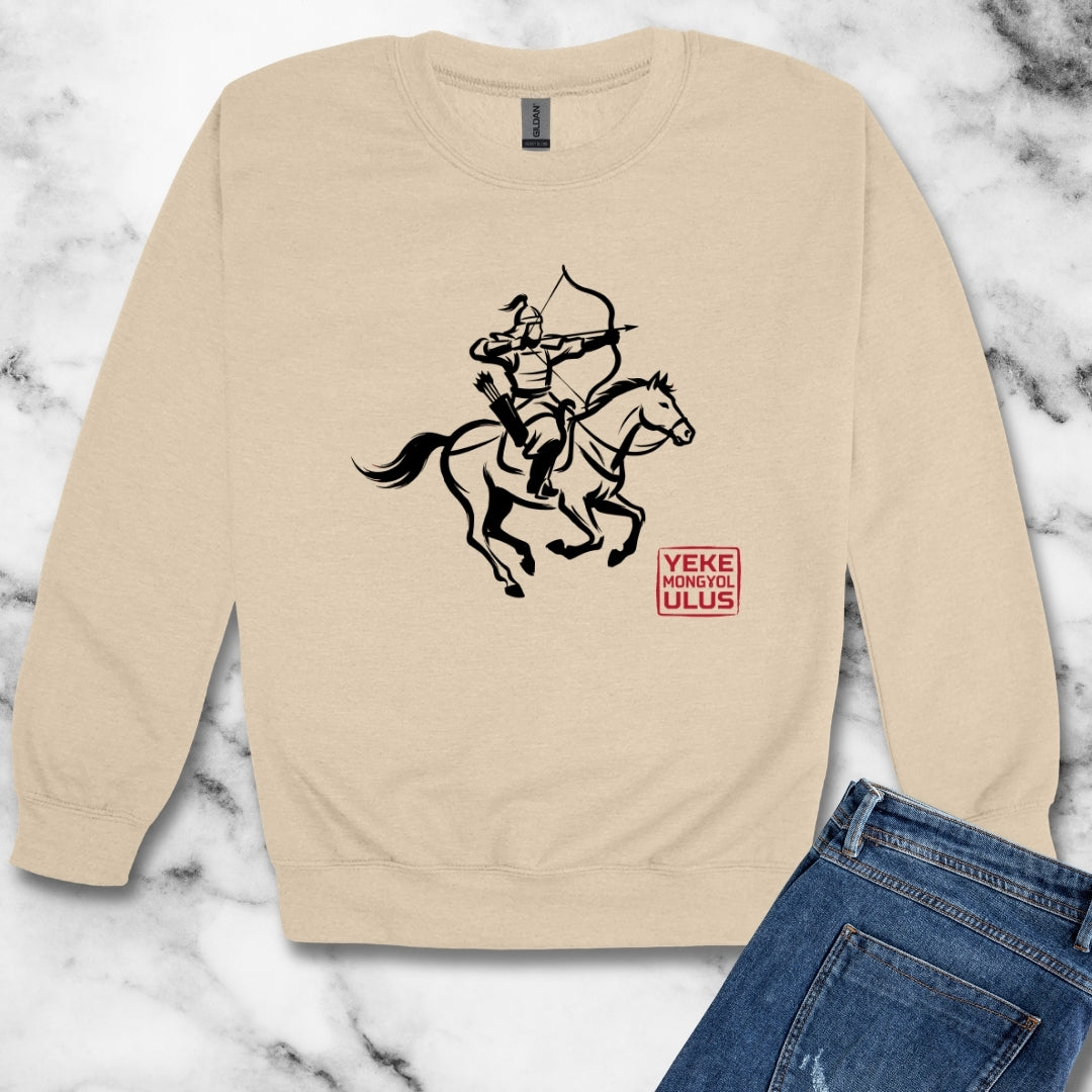 Mongol Horde in Mongolian Unisex Heavy Crewneck Sweatshirt