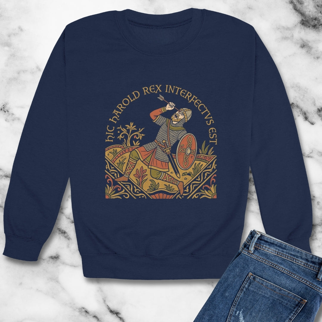 Hic Harold Interfectus Battle of Hastings Unisex Heavy Crewneck Sweatshirt