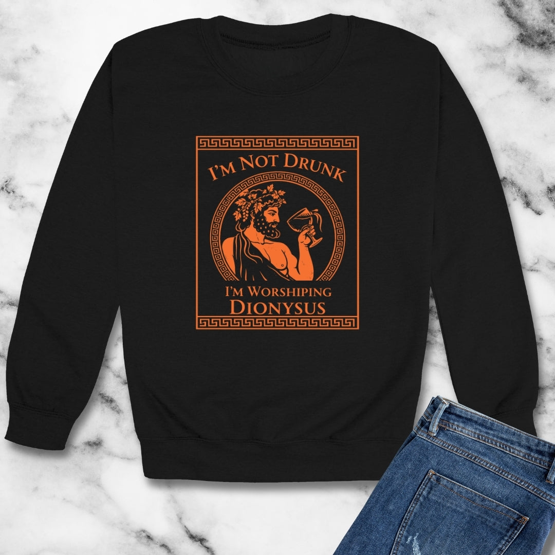 I'm Not Drunk Worshiping Dionysus Unisex Heavy Crewneck Sweatshirt
