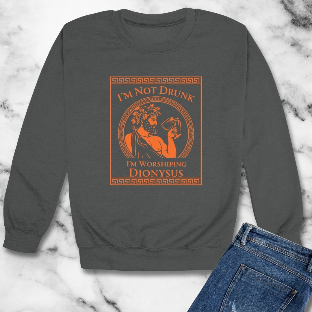 I'm Not Drunk Worshiping Dionysus Unisex Heavy Crewneck Sweatshirt