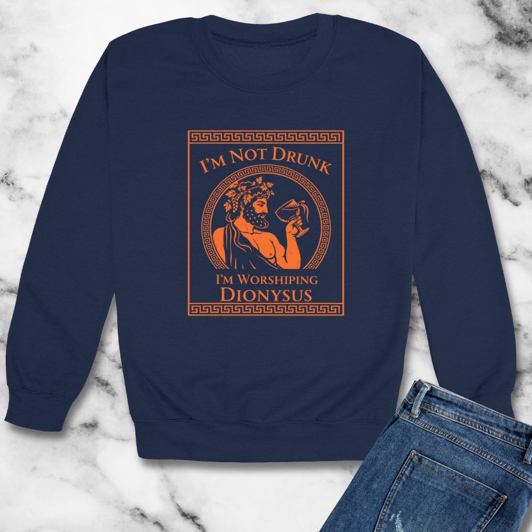 I'm Not Drunk Worshiping Dionysus Unisex Heavy Crewneck Sweatshirt