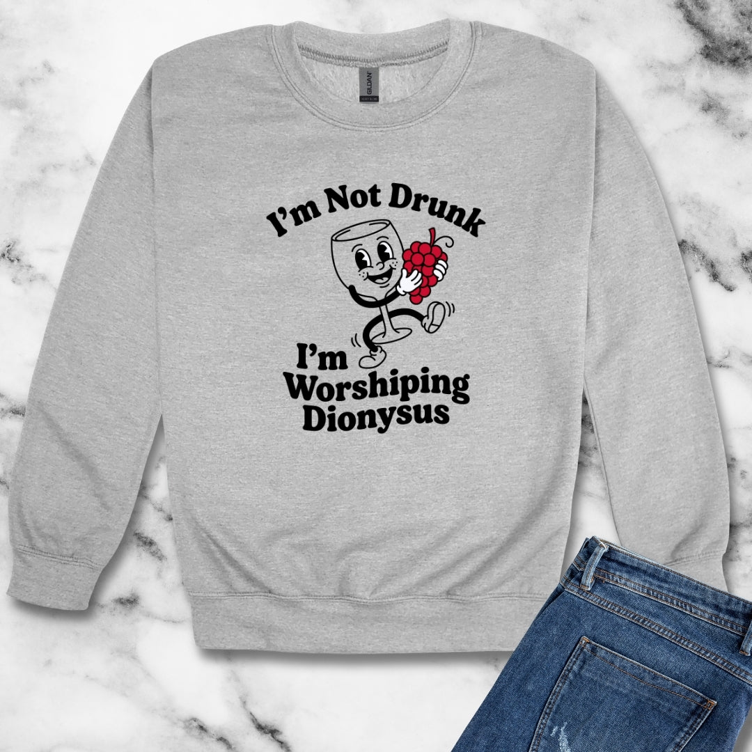 I'm Not Drunk Worshiping Dionysus Unisex Heavy Crewneck Sweatshirt
