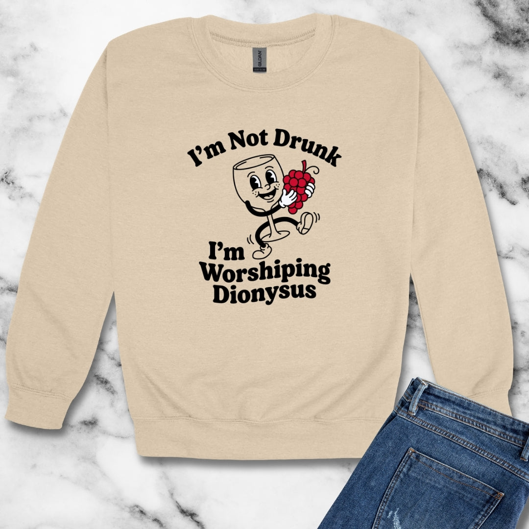 I'm Not Drunk Worshiping Dionysus Unisex Heavy Crewneck Sweatshirt
