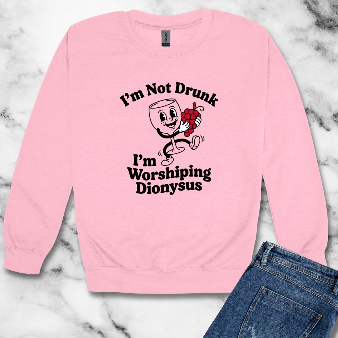 I'm Not Drunk Worshiping Dionysus Unisex Heavy Crewneck Sweatshirt