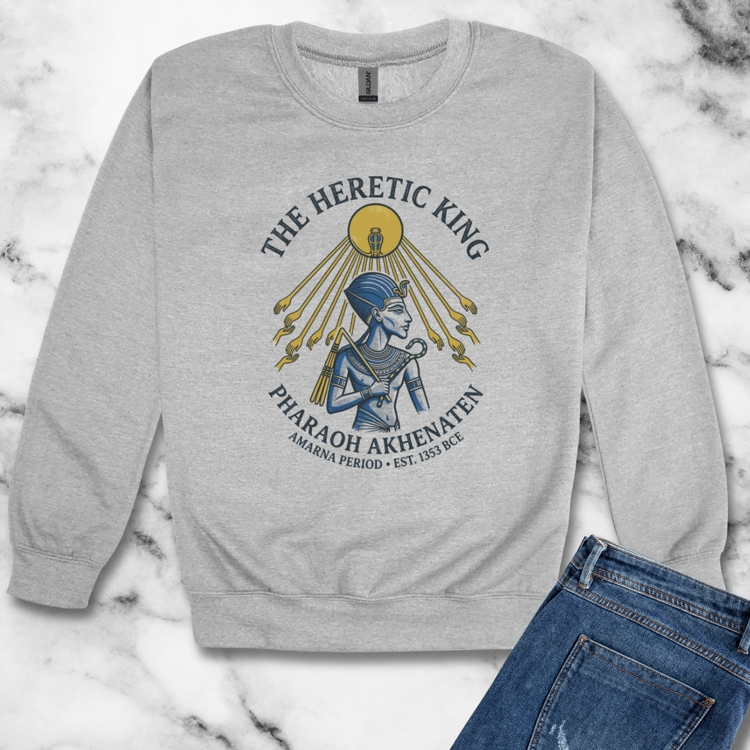 Akhenaten Heretic King Unisex Heavy Crewneck Sweatshirt