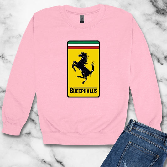 Bucephalus Race Car Logo Unisex Heavy Crewneck Sweatshirt