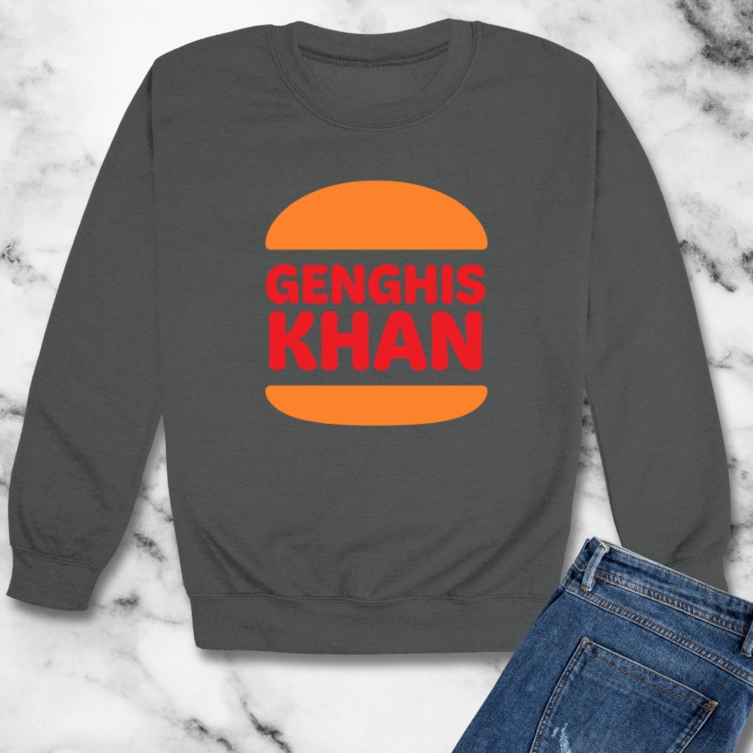 Genghis Khan Burger Logo Unisex Heavy Crewneck Sweatshirt