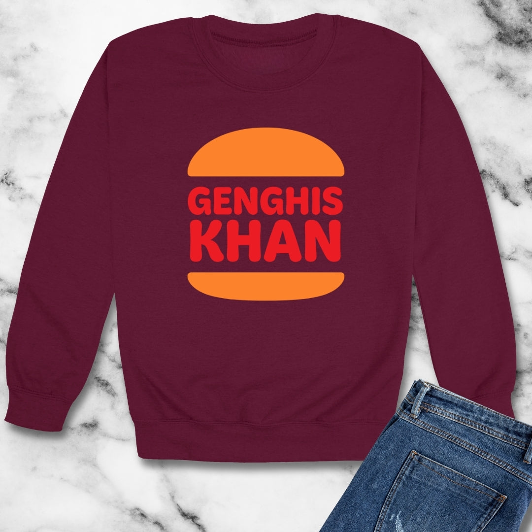 Genghis Khan Burger Logo Unisex Heavy Crewneck Sweatshirt