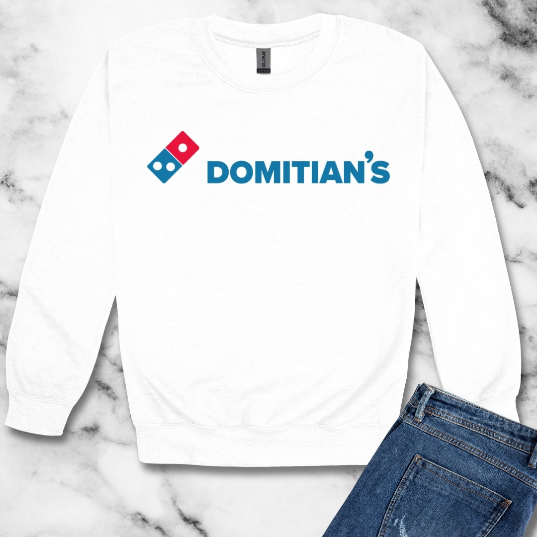 Domitian's Pizza Logo Unisex Heavy Crewneck Sweatshirt