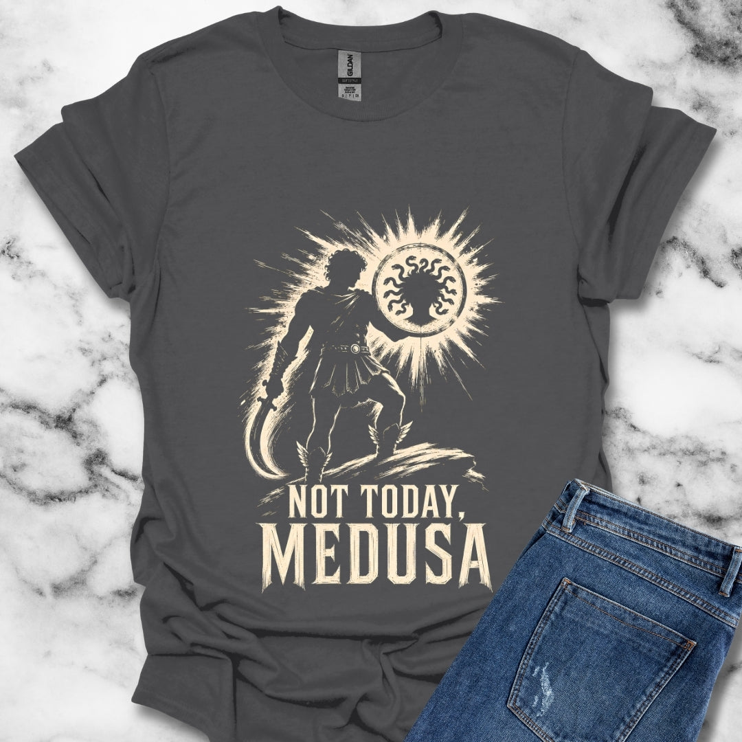 Not Today Medusa Perseus Shield T-Shirt