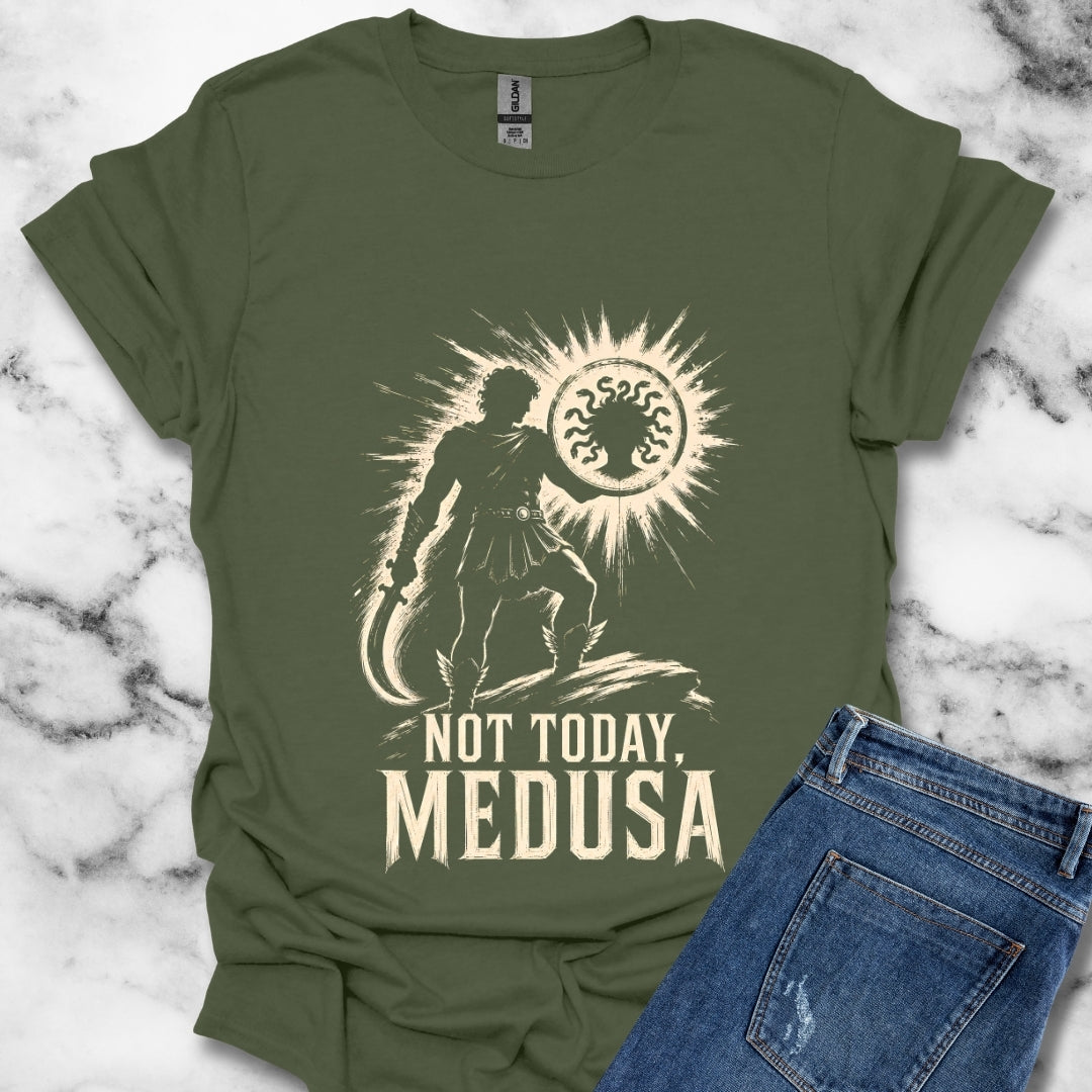 Not Today Medusa Perseus Shield T-Shirt