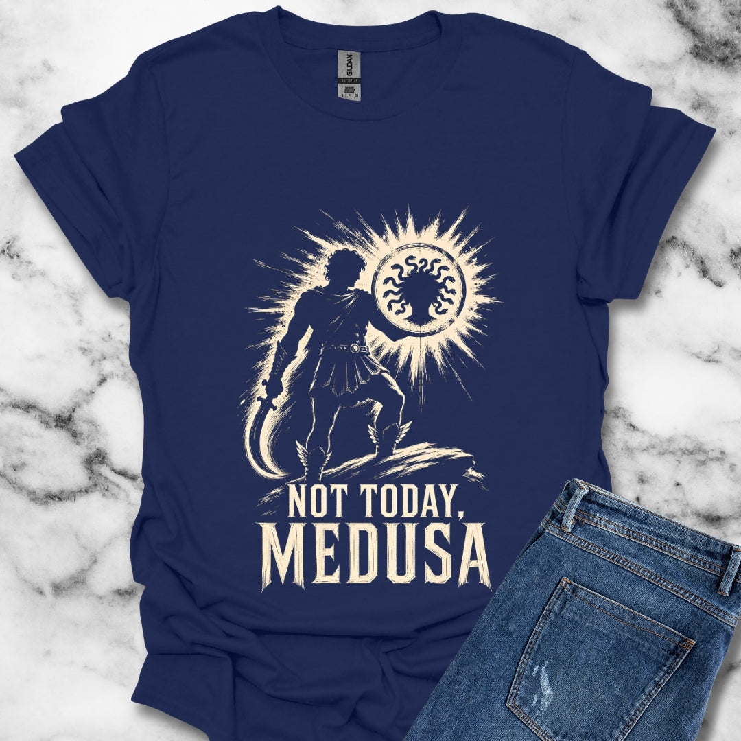 Not Today Medusa Perseus Shield T-Shirt