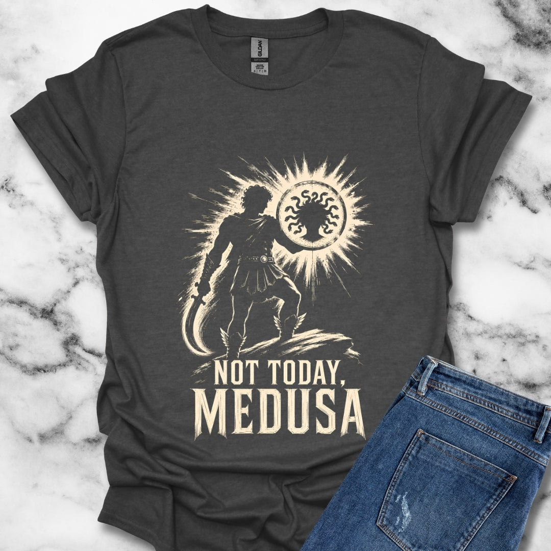 Not Today Medusa Perseus Shield T-Shirt