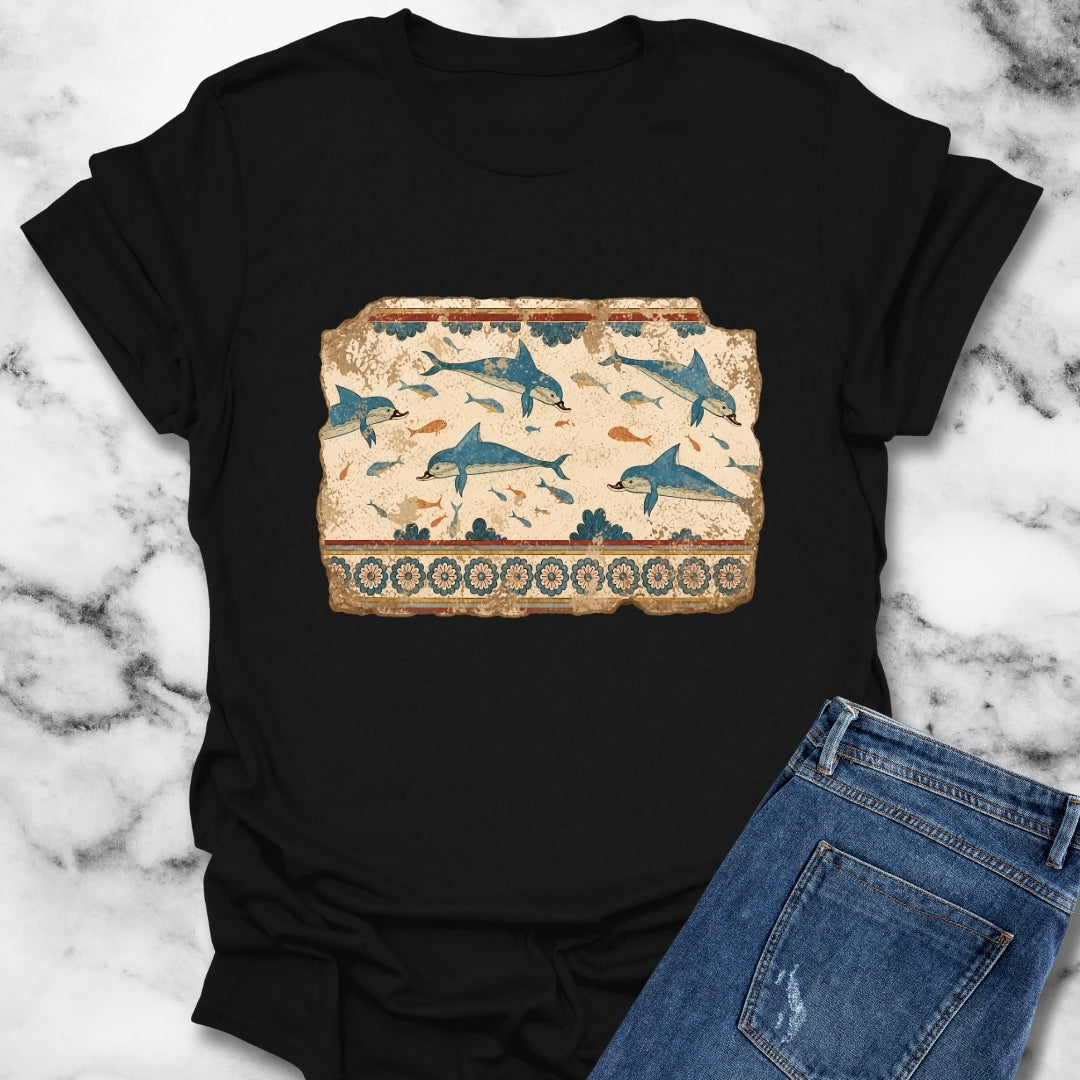 Minoan Dolphin Fresco Fragment T-Shirt