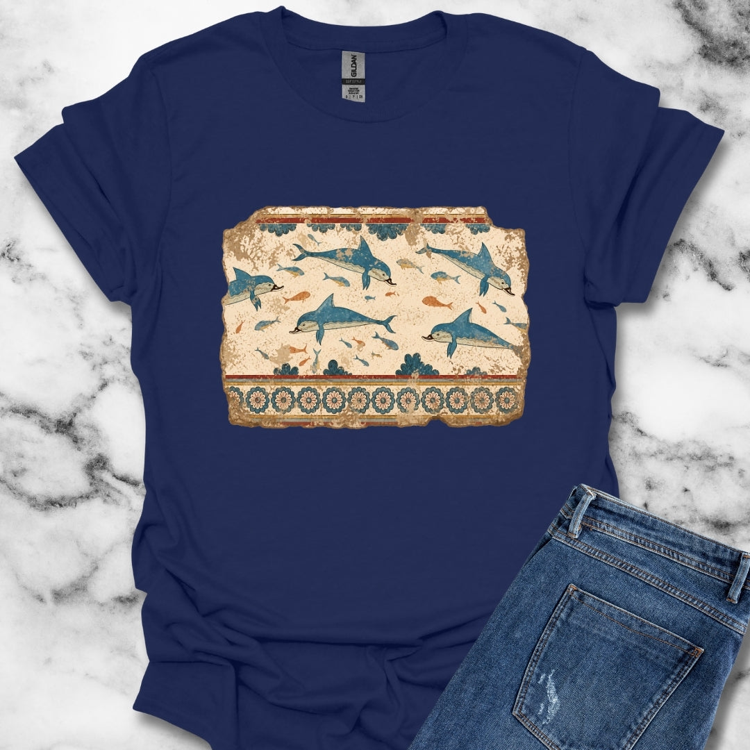 Minoan Dolphin Fresco Fragment T-Shirt