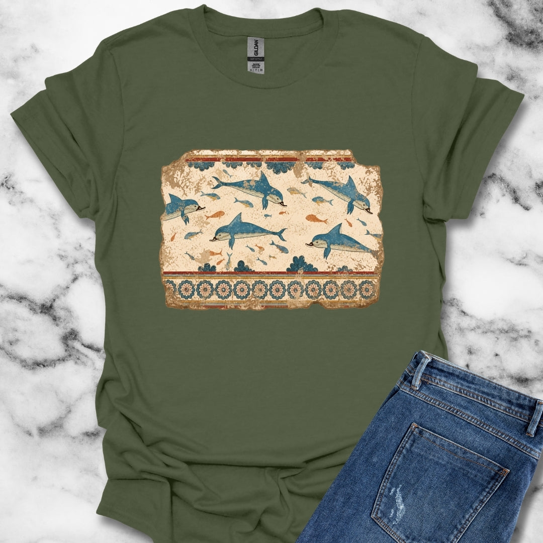 Minoan Dolphin Fresco Fragment T-Shirt