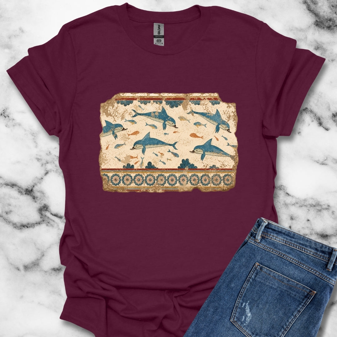 Minoan Dolphin Fresco Fragment T-Shirt