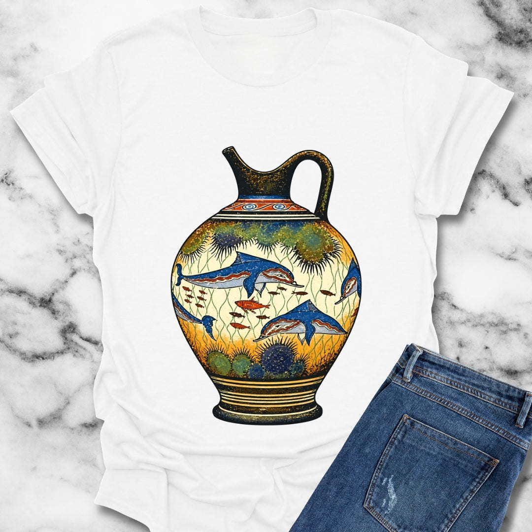 Minoan Dolphin Vase T-Shirt