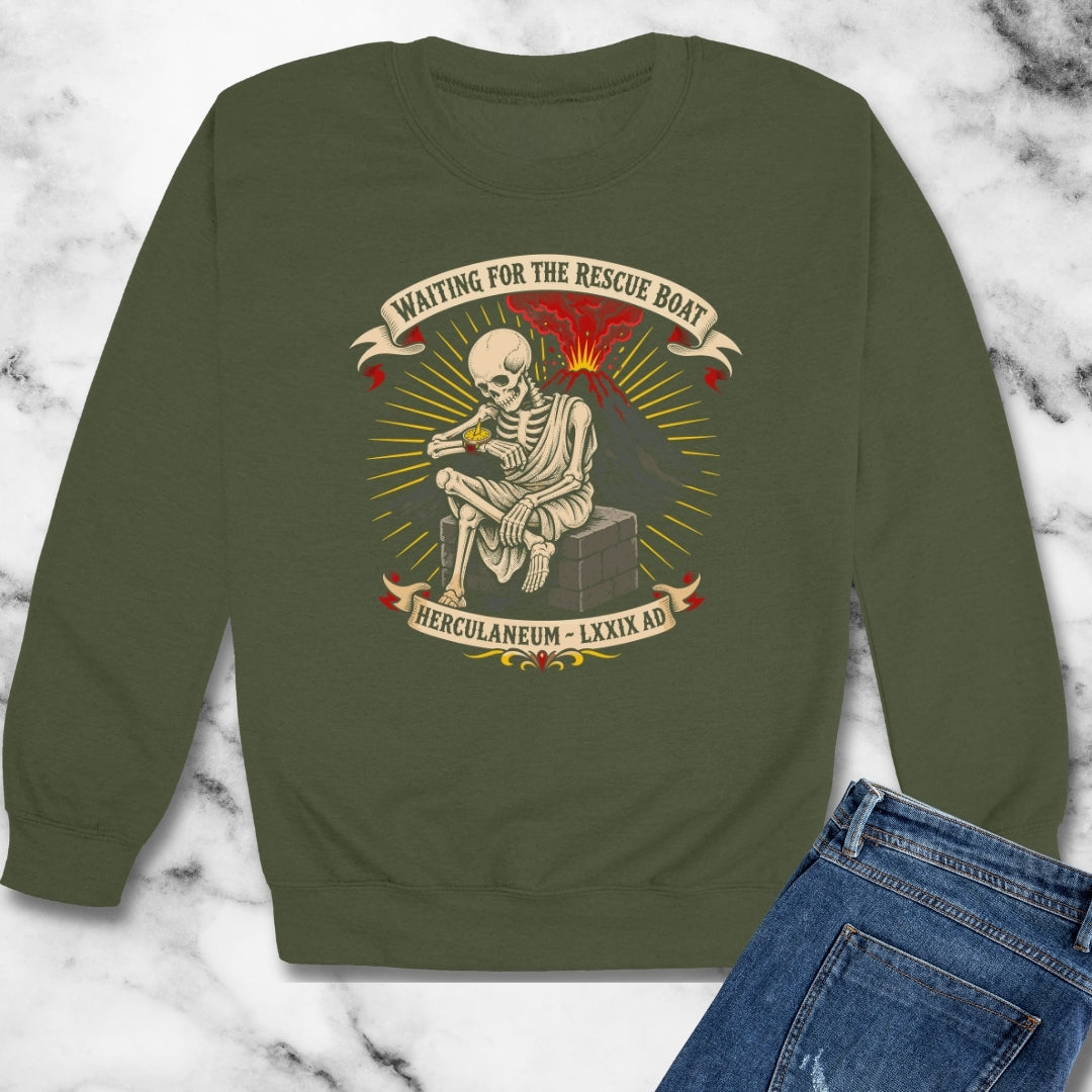 Waiting for Rescue Herculaneum Unisex Heavy Crewneck Sweatshirt