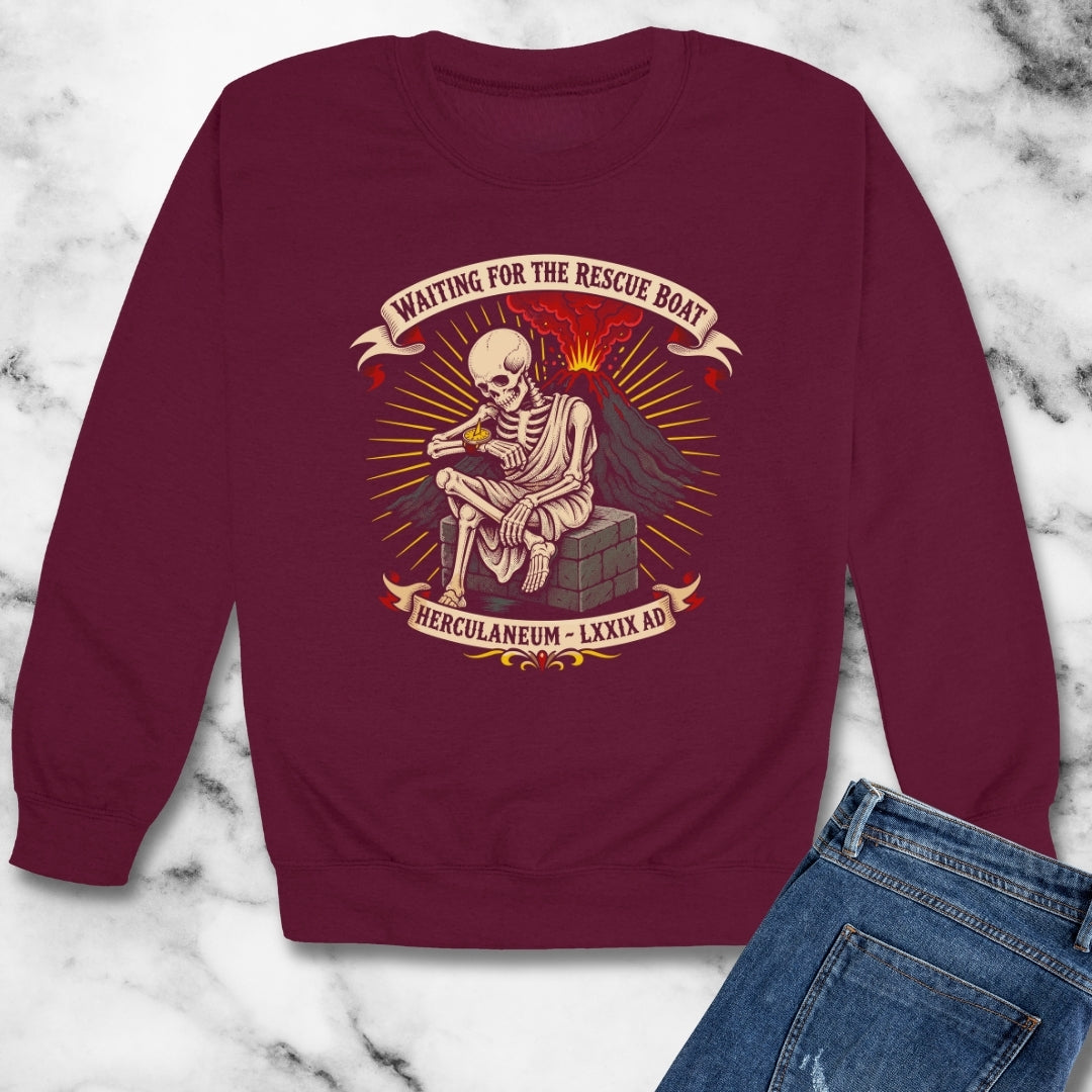 Waiting for Rescue Herculaneum Unisex Heavy Crewneck Sweatshirt