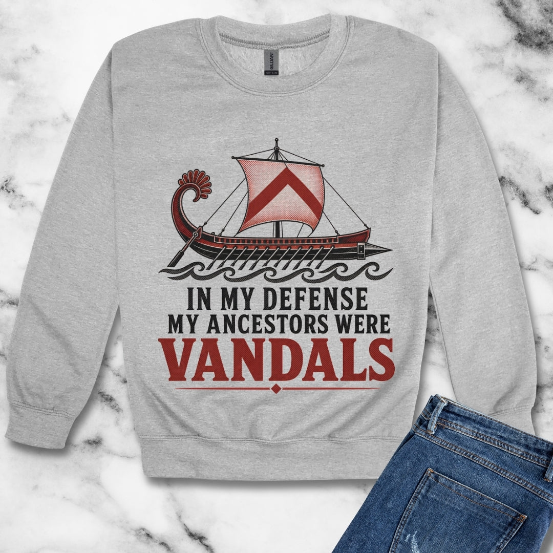 In My Defense My Ancestors Were Vandals Unisex Heavy Crewneck Sweatshirt