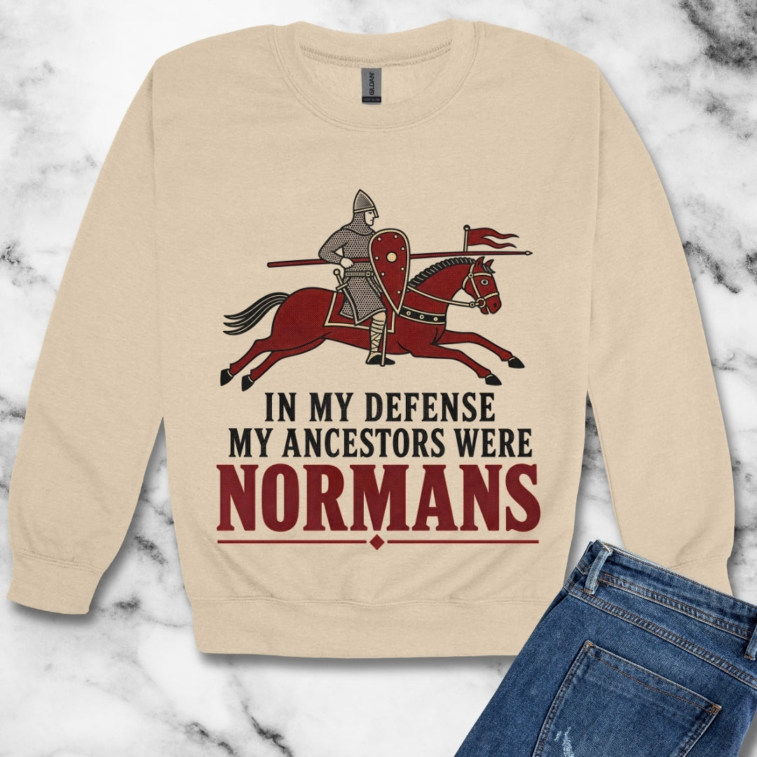 In My Defense My Ancestors Were Normans Unisex Heavy Crewneck Sweatshirt
