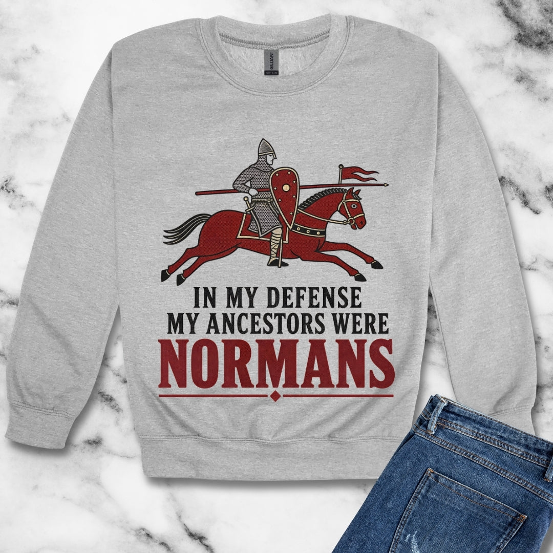 In My Defense My Ancestors Were Normans Unisex Heavy Crewneck Sweatshirt
