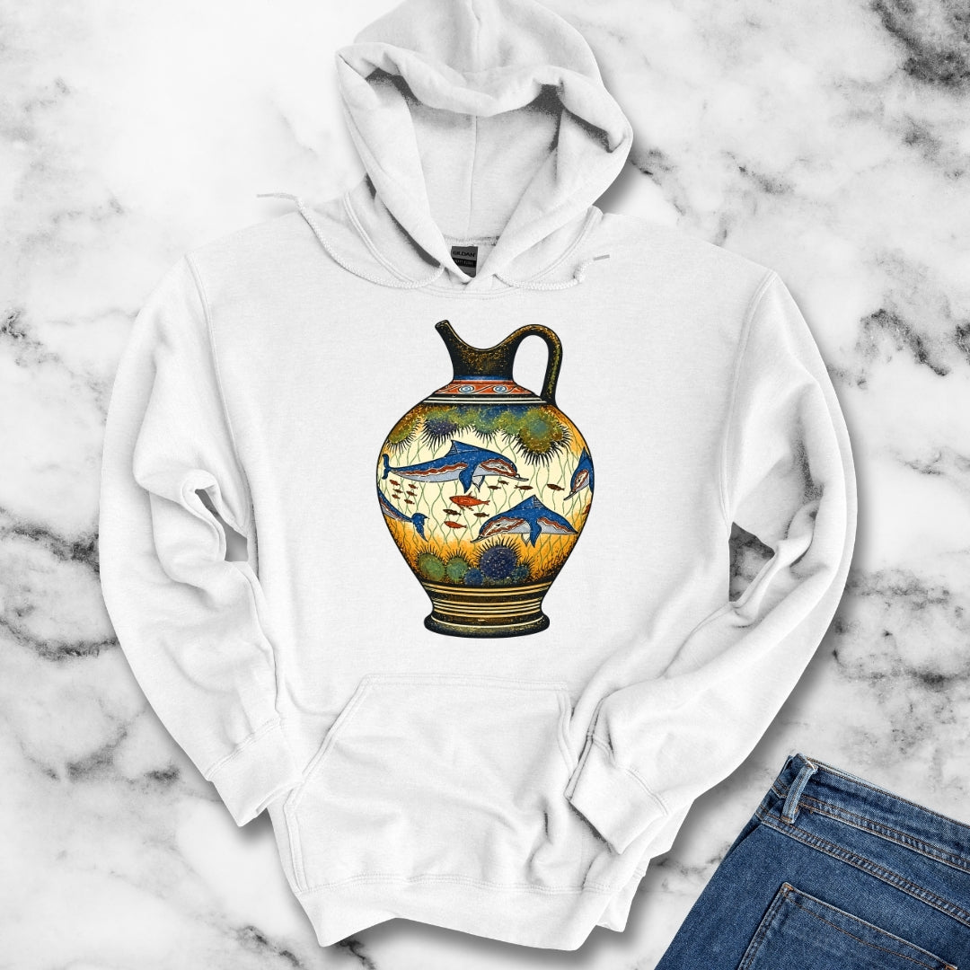 Minoan Dolphin Vase Hoodie