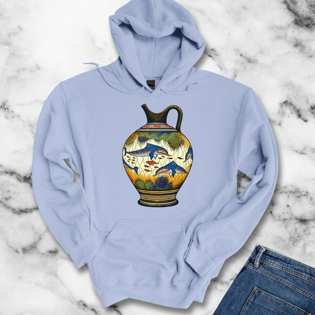 Minoan Dolphin Vase Hoodie