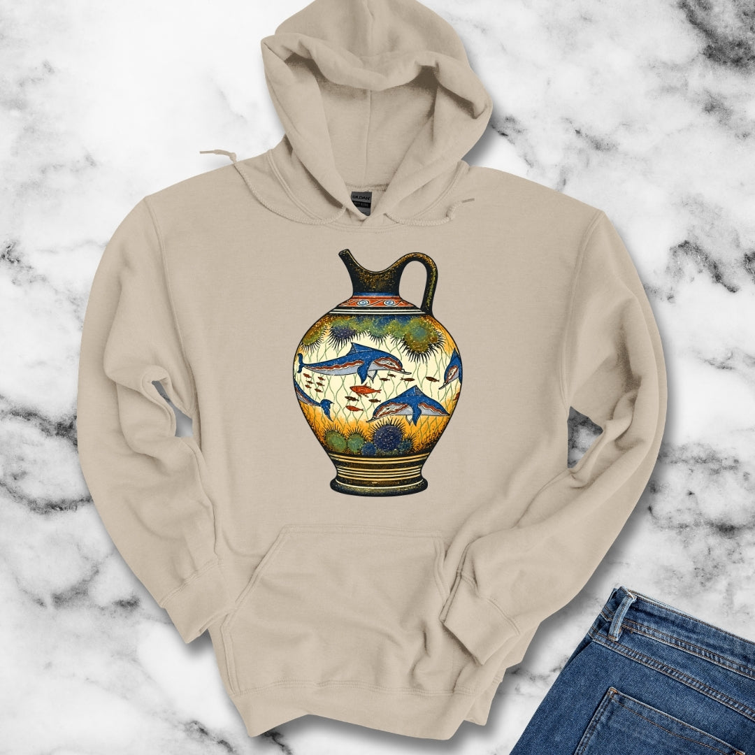 Minoan Dolphin Vase Hoodie