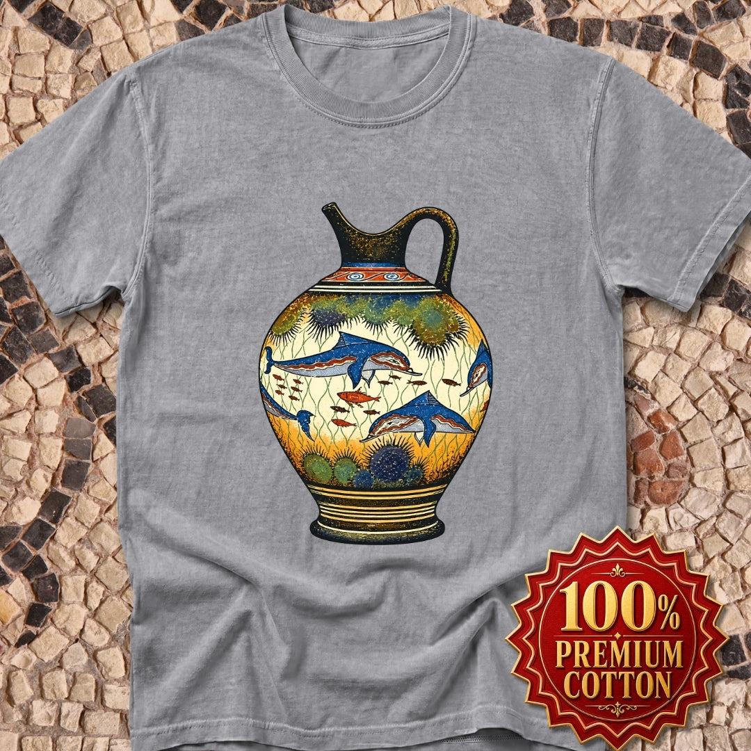 Minoan Dolphin Vase Premium Tee