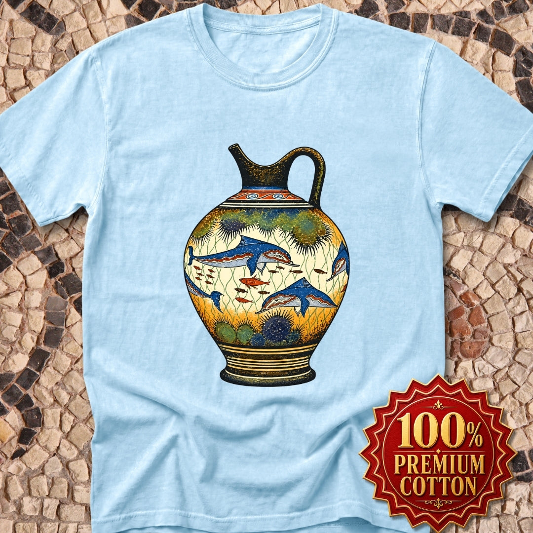 Minoan Dolphin Vase Premium Tee