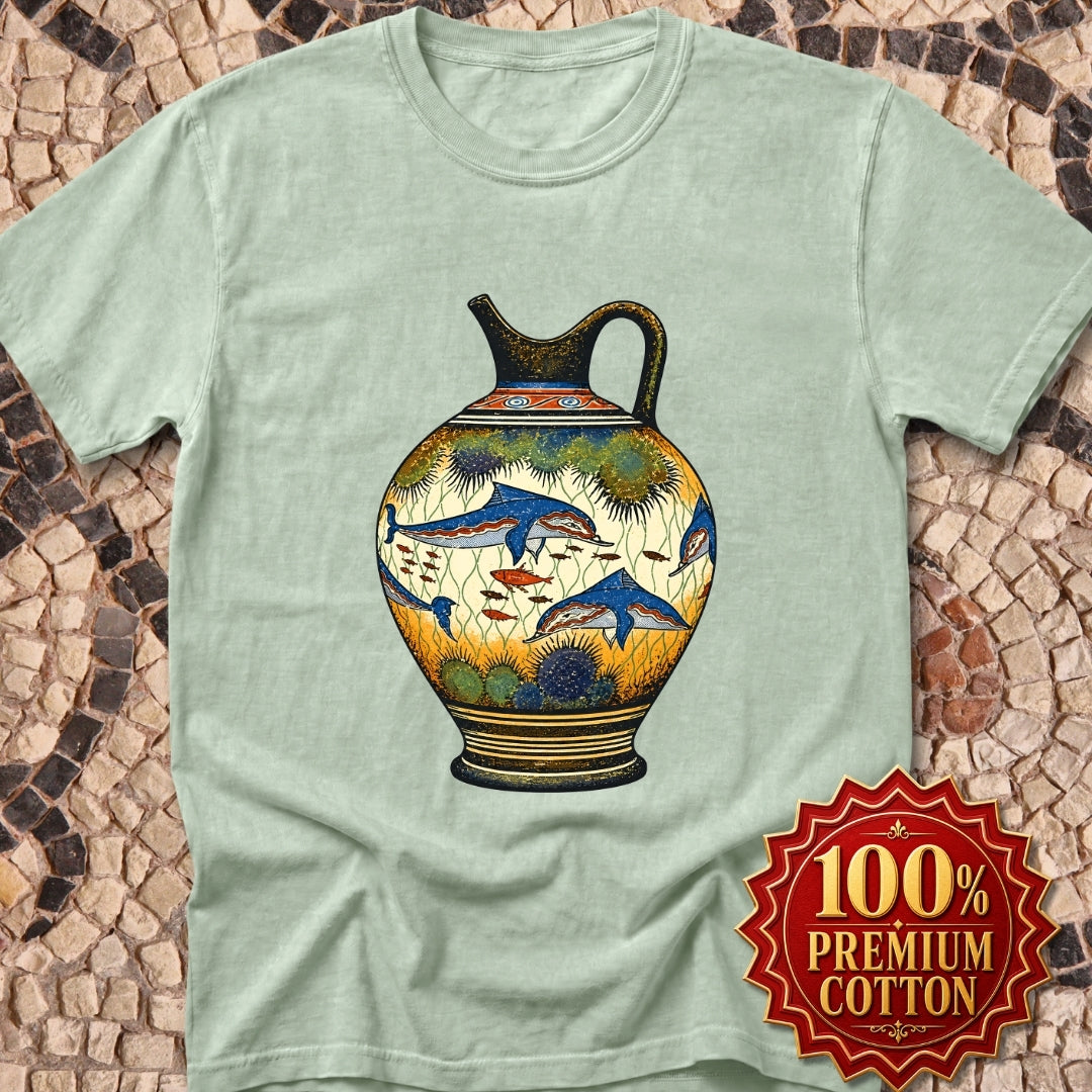 Minoan Dolphin Vase Premium Tee