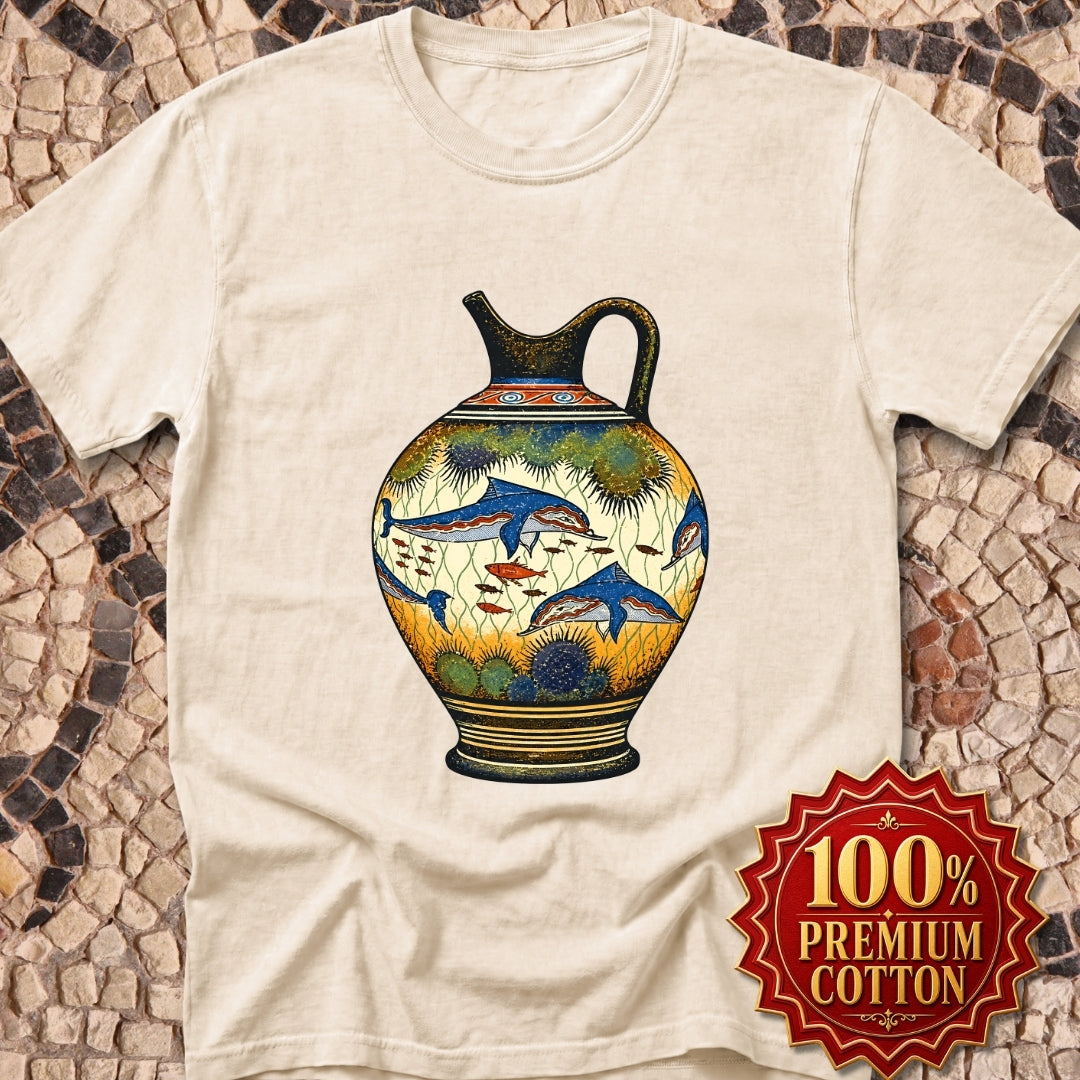 Minoan Dolphin Vase Premium Tee
