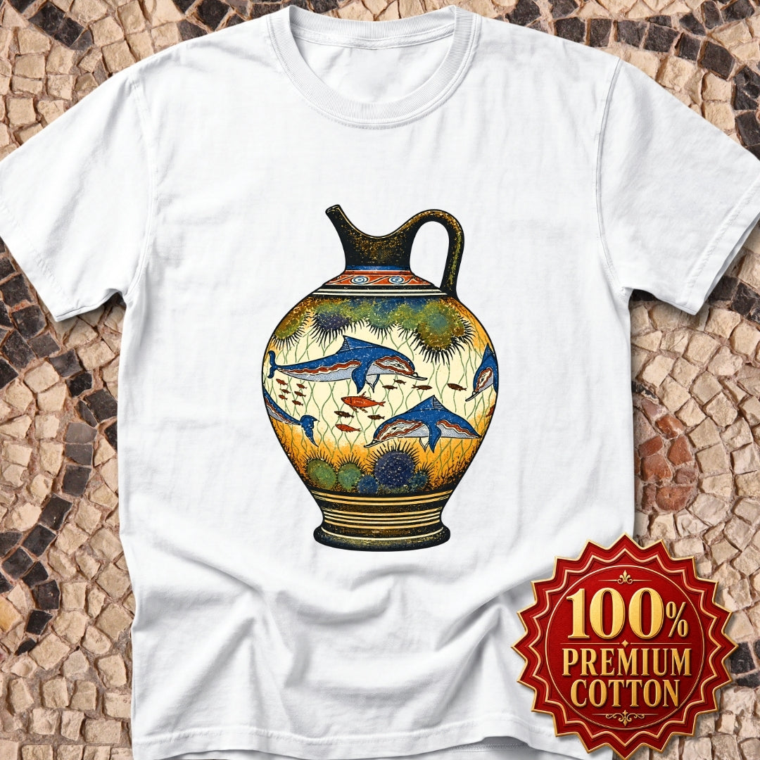 Minoan Dolphin Vase Premium Tee