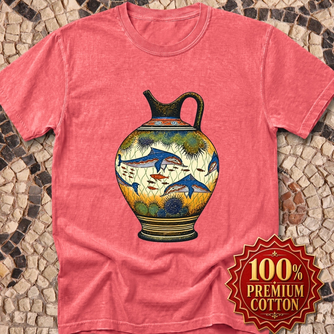 Minoan Dolphin Vase Premium Tee