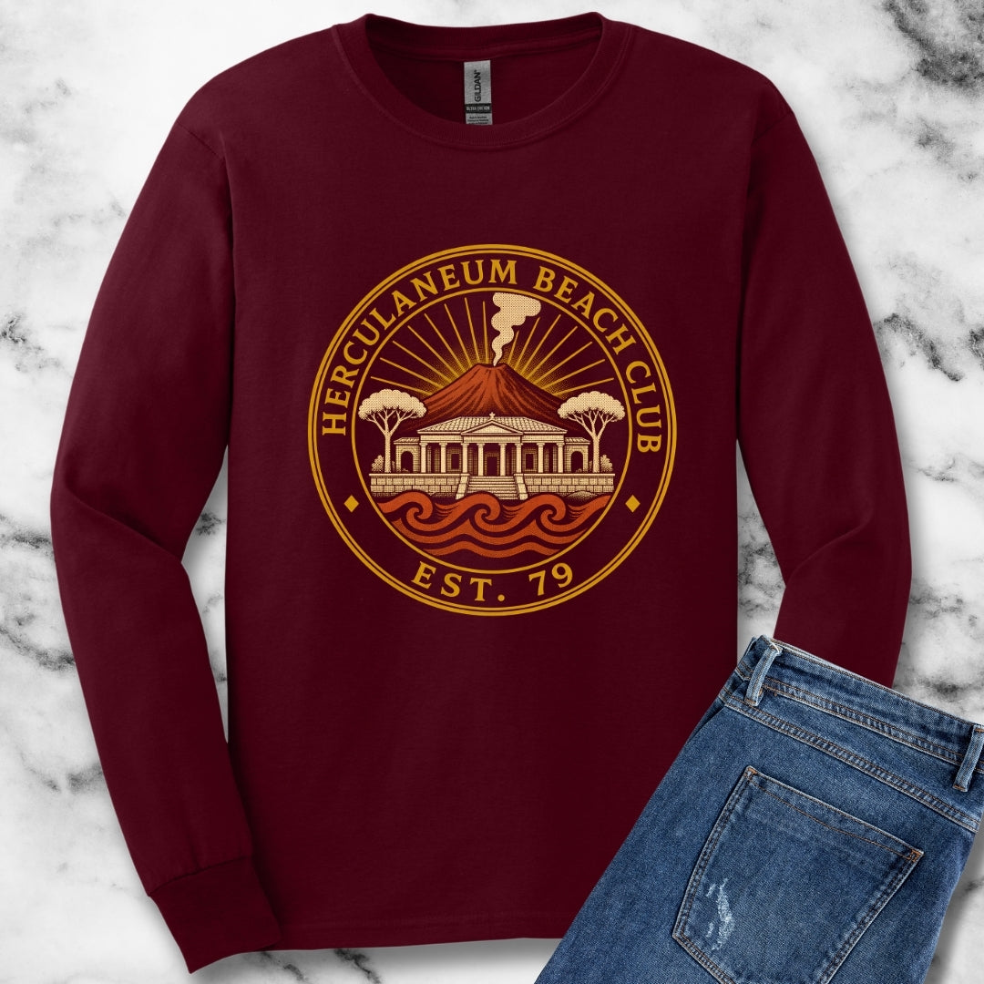 Herculaneum Beach Club Est 79 Unisex Long Sleeve Tee