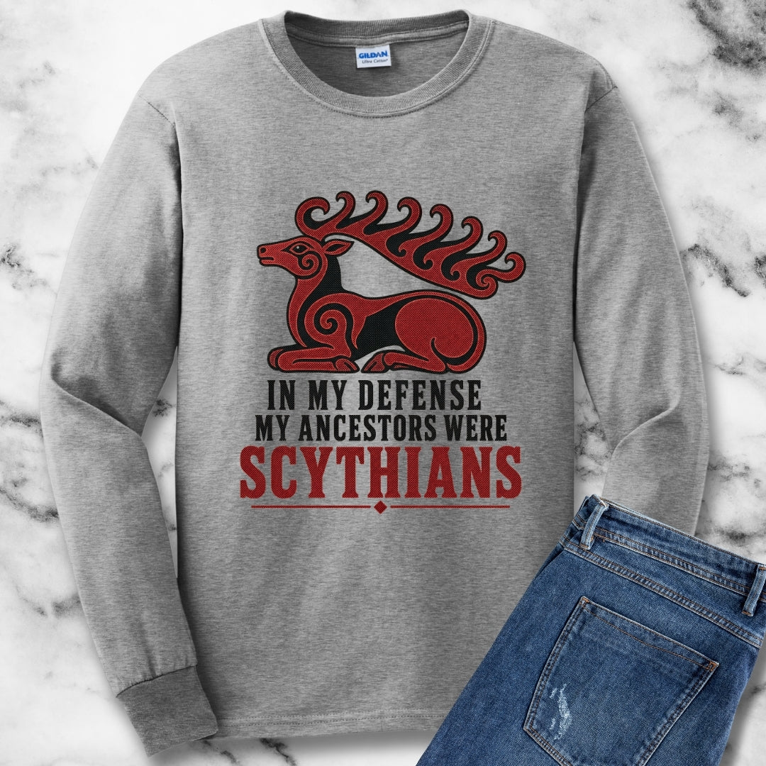 In My Defense My Ancestors Were Scythians Unisex Long Sleeve Tee