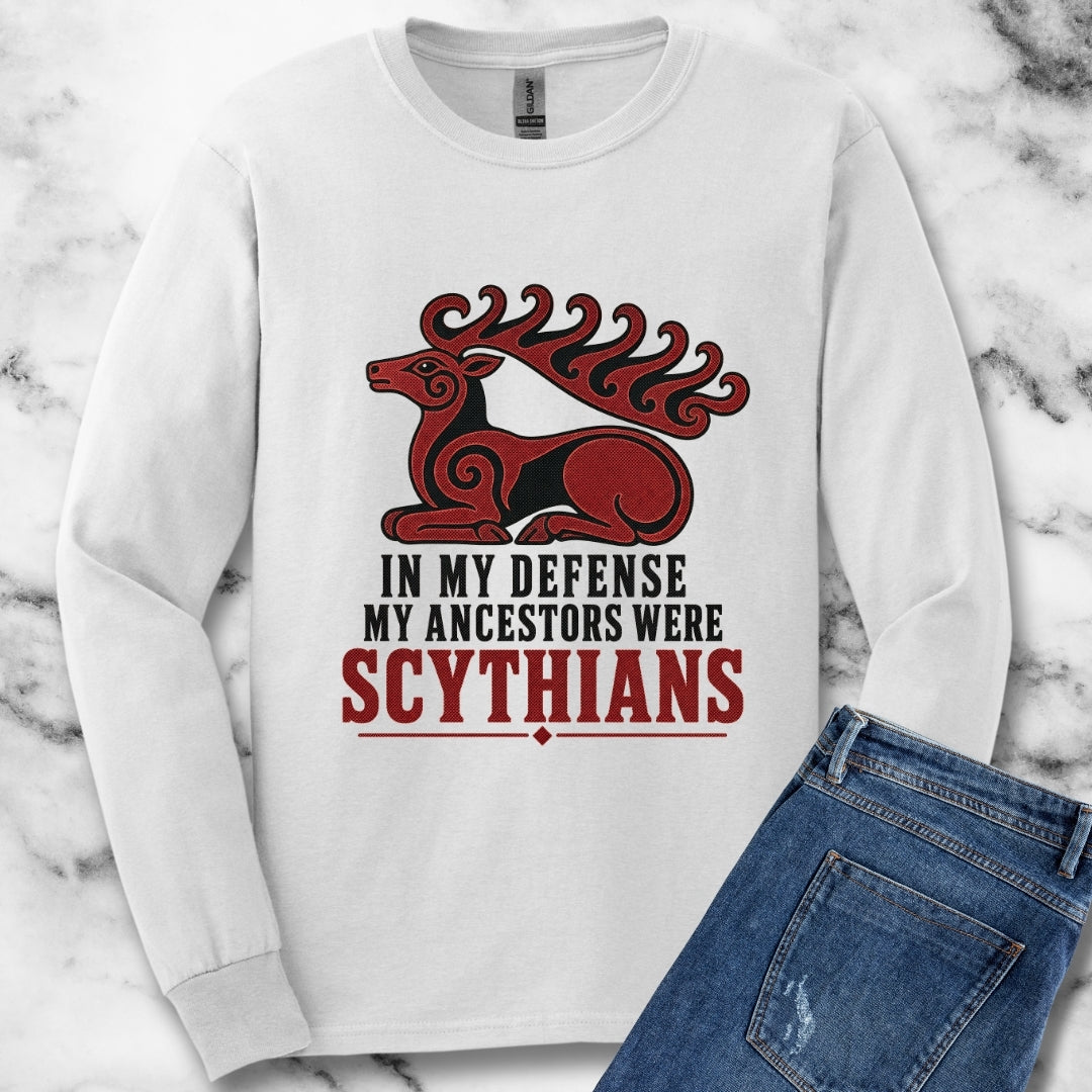 In My Defense My Ancestors Were Scythians Unisex Long Sleeve Tee