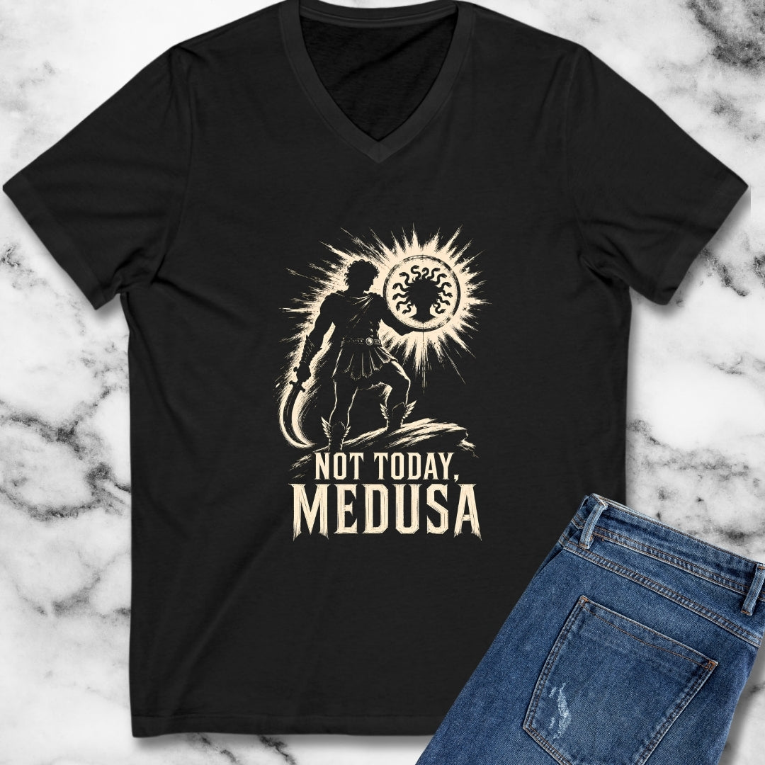 Not Today Medusa Perseus Shield V-Neck