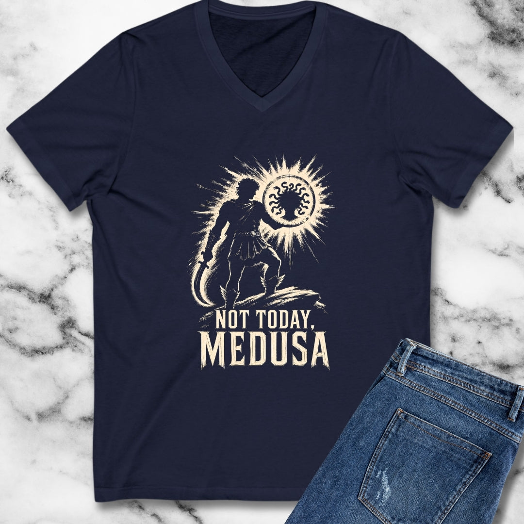 Not Today Medusa Perseus Shield V-Neck