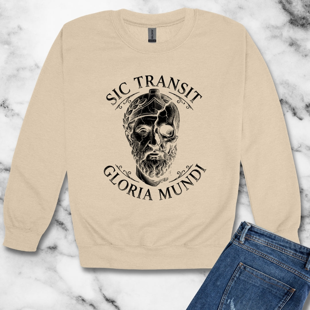 Sic Transit Gloria Skull Unisex Heavy Crewneck Sweatshirt