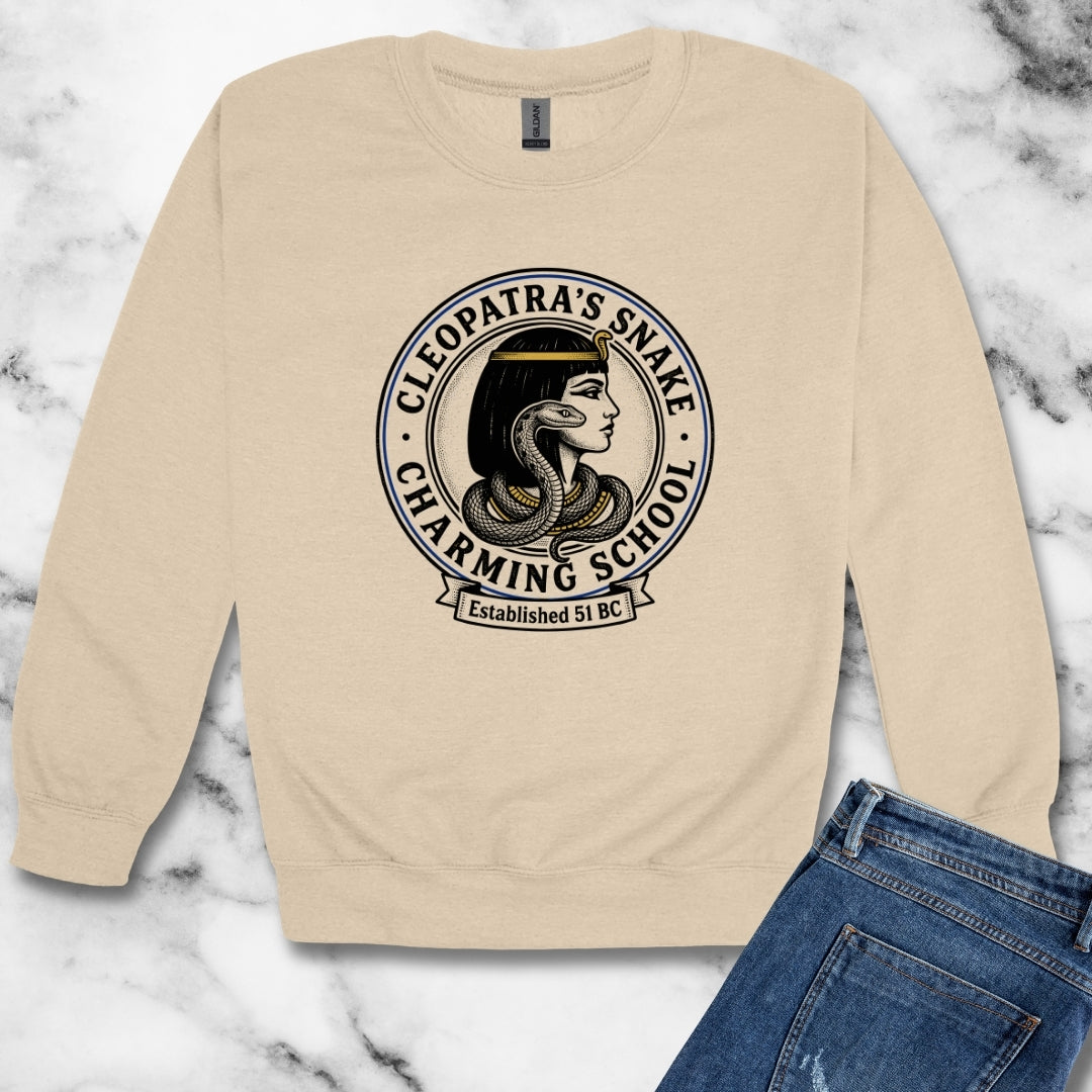 Cleopatra's Snake Charming School Unisex Heavy Crewneck Sweatshirt