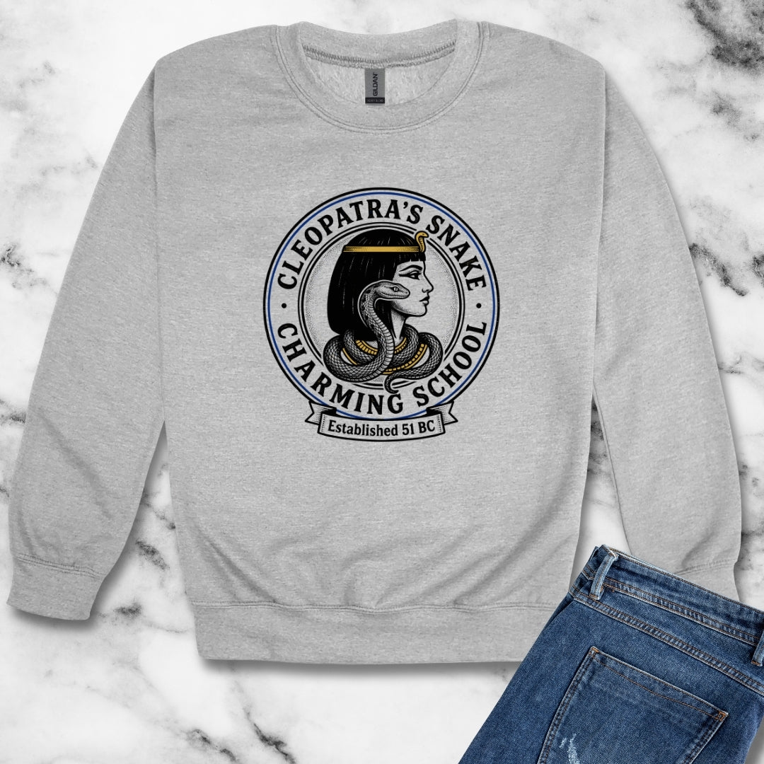 Cleopatra's Snake Charming School Unisex Heavy Crewneck Sweatshirt